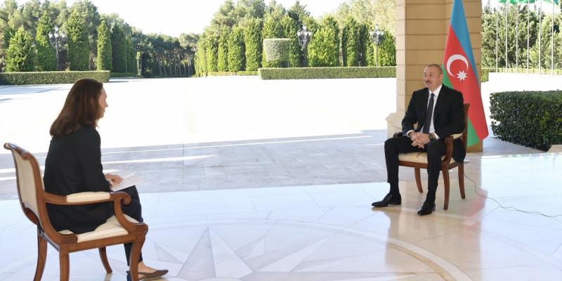 President Ilham Aliyev was interviewed by France 24 TV channel 