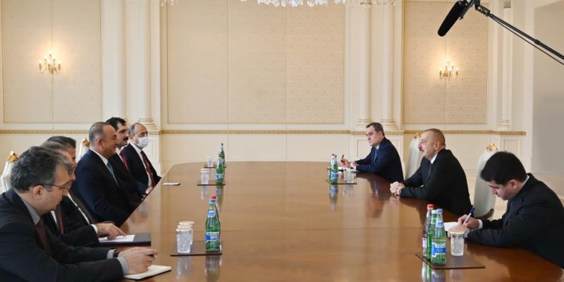 President Ilham Aliyev received delegation led by Turkish Foreign Minister 