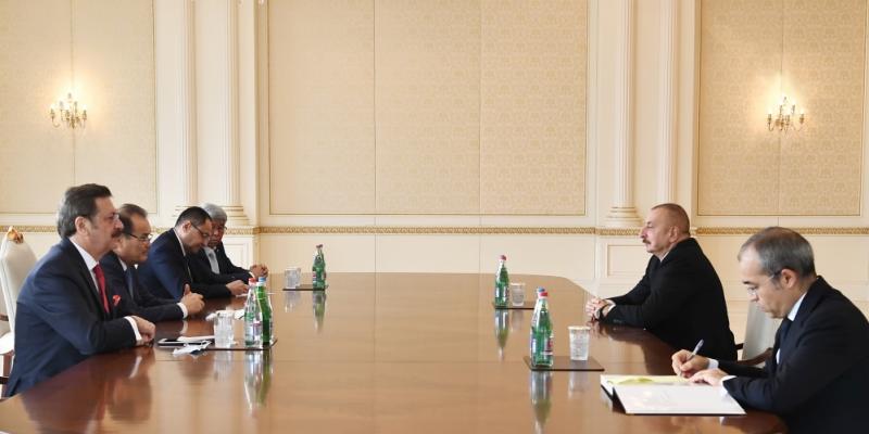 President Ilham Aliyev received Secretary General of Cooperation Council of Turkic-Speaking States, President of Union of Chambers and Commodity Exchanges of Turkey and President of Kyrgyz Chamber of Commerce and Industry