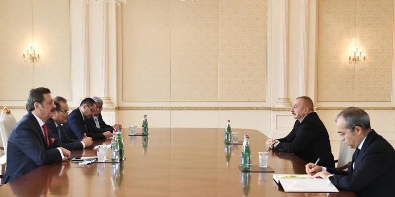 President Ilham Aliyev received Secretary General of Cooperation Council of Turkic-Speaking States, President of Union of Chambers and Commodity Exchanges of Turkey, Chairman of Uzbek Chamber of Commerce and Industry and President of Kyrgyz Chamber of Com