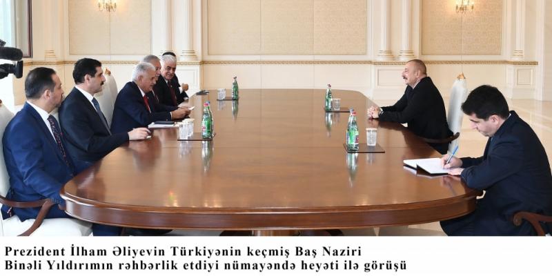 President Ilham Aliyev received delegation led by former Turkish PM Binali Yildirim