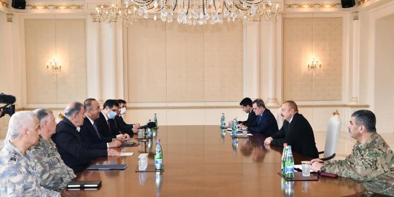 President Ilham Aliyev received Turkish Foreign Minister and Minister of National Defense