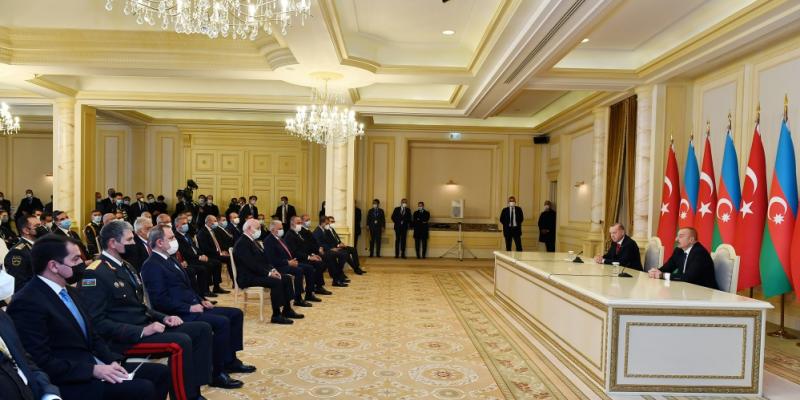 Azerbaijani, Turkish presidents made press statement