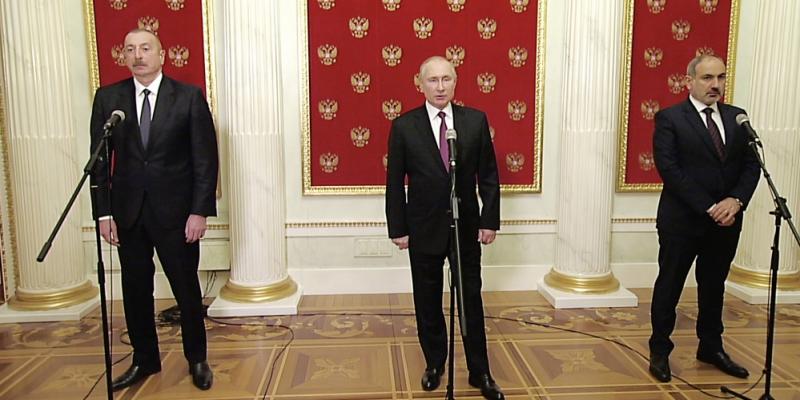 Президент России, Президент Азербайджана и премьер-министр Армении выступили с заявлениями для прессы