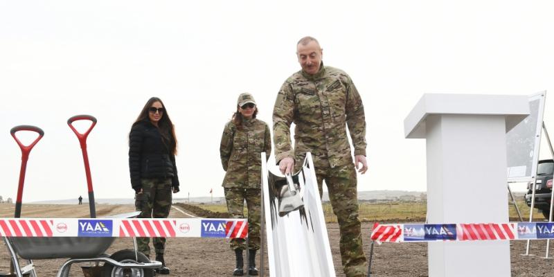 President Ilham Aliyev laid foundation stones for Fuzuli-Shusha highway and Fuzuli airport in Fuzuli district, visited the city of Shusha 