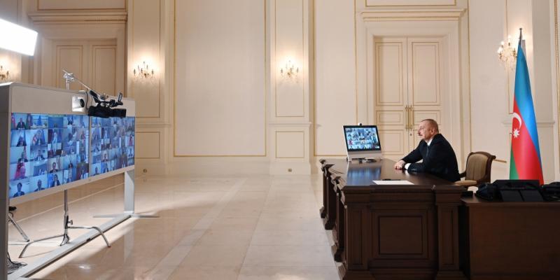 President Ilham Aliyev made a speech at 7th Ministerial Meeting of Southern Gas Corridor Advisory Council through video conferencing