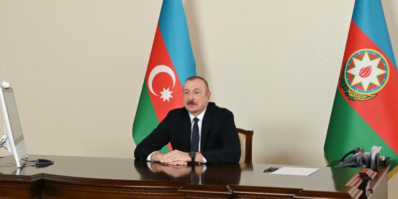 President Ilham Aliyev received in a video format co-chair of Nizami Ganjavi International Center