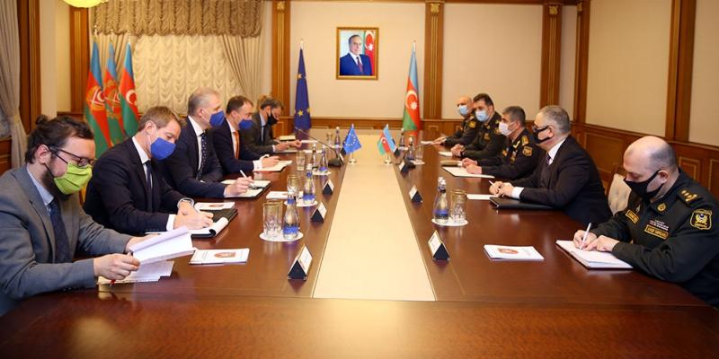Azerbaijan`s defense minister meets with EU Special Representative for South Caucasus
