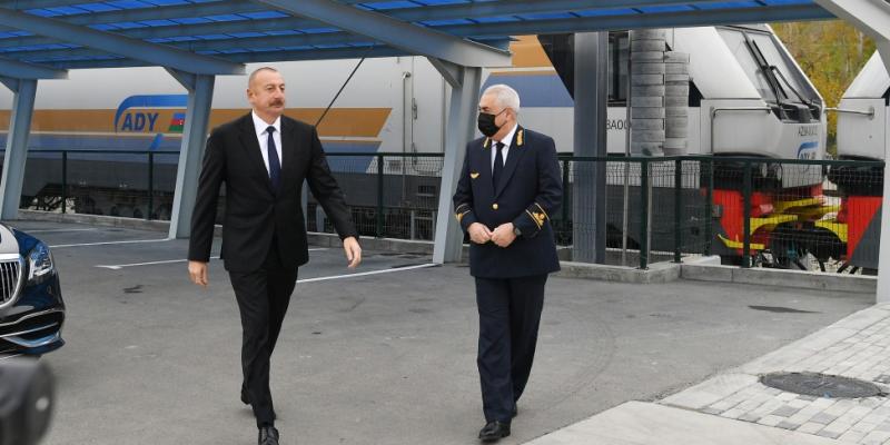 Президент Ильхам Алиев принял участие в открытии нового локомотивного депо Баладжары