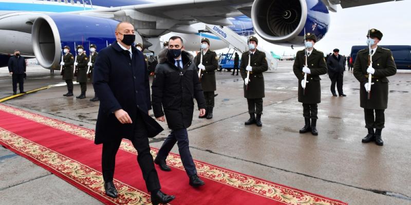 President Ilham Aliyev arrived in Ukraine for working visit