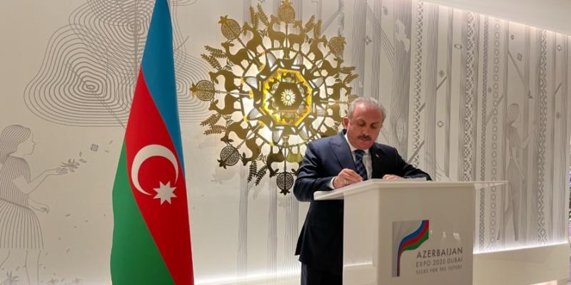 Türkiyə Böyük Millət Məclisinin sədri “Dubay Ekspo 2020” sərgisində Azərbaycan pavilyonunu ziyarət edib