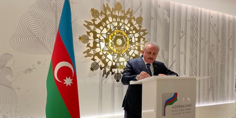 Председатель Великого национального собрания Турции посетил павильон Азербайджана на выставке Dubai Expo 2020