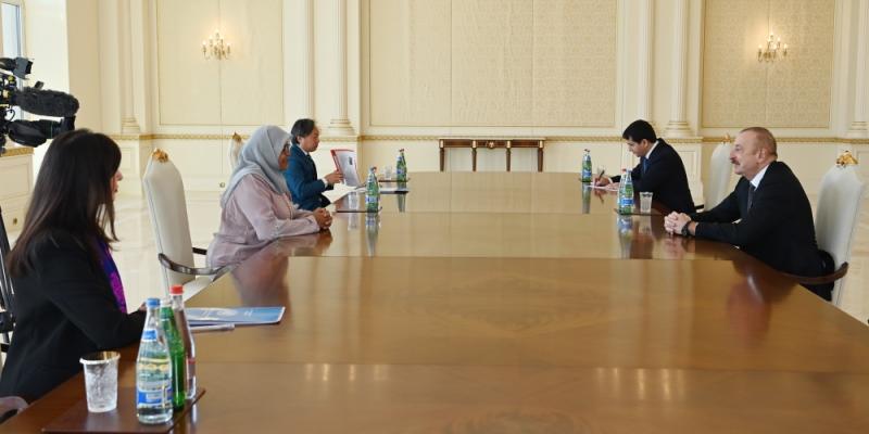President Ilham Aliyev received Executive Director of UN Human Settlements Programme 