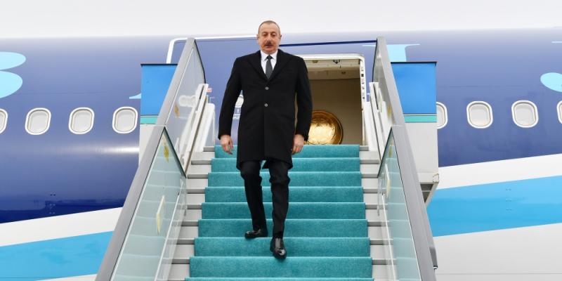 President Ilham Aliyev arrived in Turkiye for working visit
