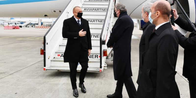 President Ilham Aliyev arrived in Brussels for working visit