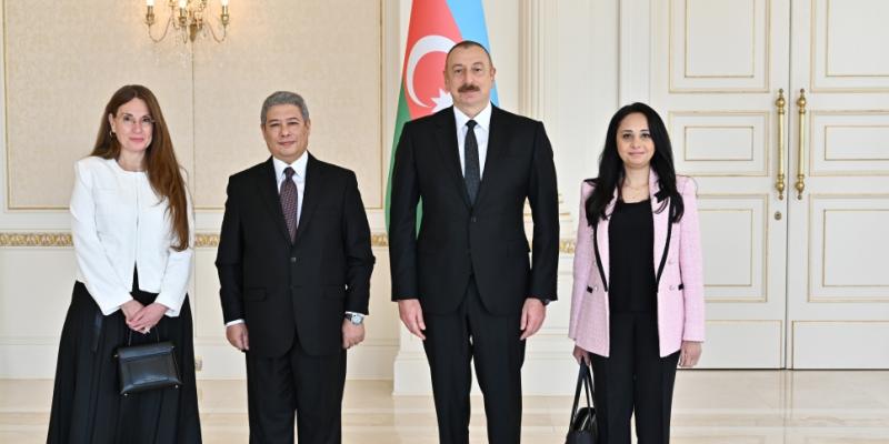 President Ilham Aliyev received credentials of incoming ambassador of Egypt