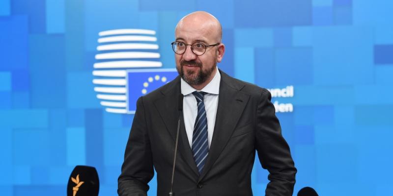 European Council President Charles Michel makes press statement following trilateral meeting with President Ilham Aliyev and Prime Minister Nikol Pashinyan