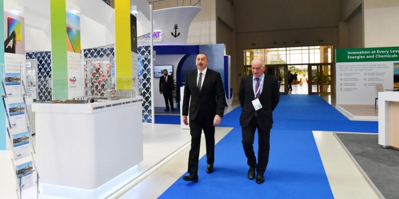 Президент Ильхам Алиев принял участие в церемонии официального открытия 27-й Международной выставки нефти и газа Каспия