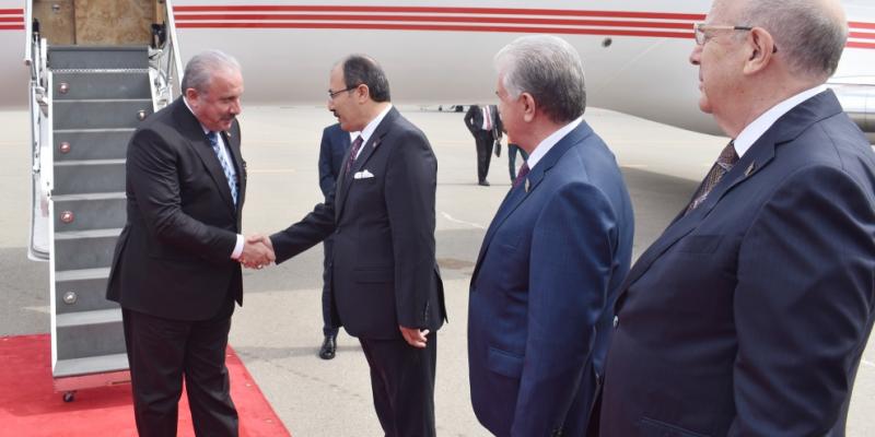 Speaker of Grand National Assembly of Turkiye Mustafa Sentop arrives in Azerbaijan