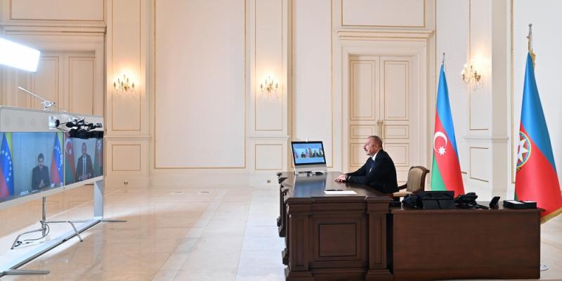 President Ilham Aliyev met with President of Venezuela Nicolas Maduro in format of video conference