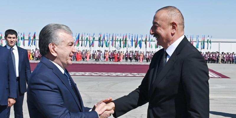 President Ilham Aliyev arrived in Urgench city, Uzbekistan