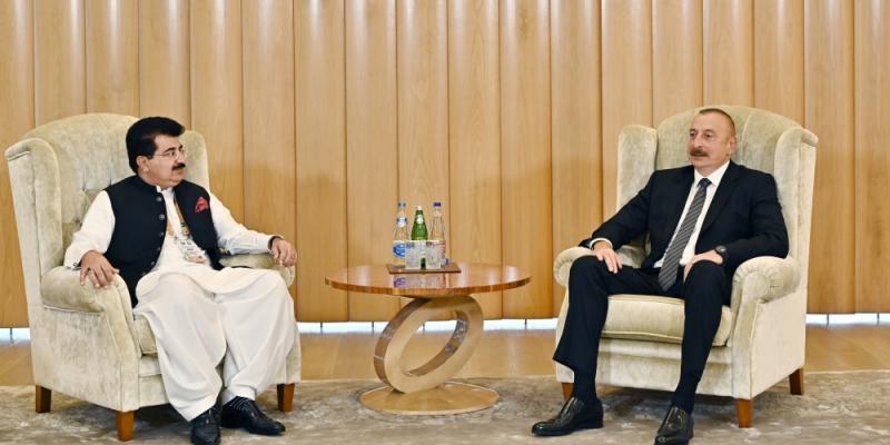 Azərbaycan Prezidenti İlham Əliyev Pakistan Senatının sədrini qəbul edib