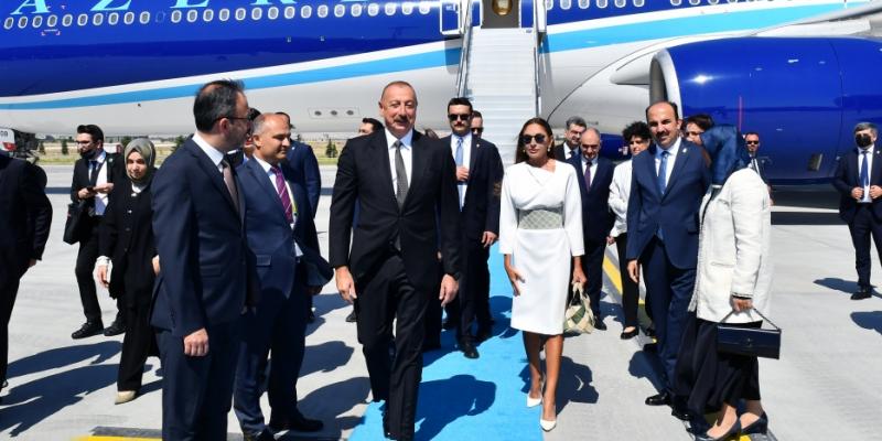 President Ilham Aliyev arrived in Turkiye for working visit 