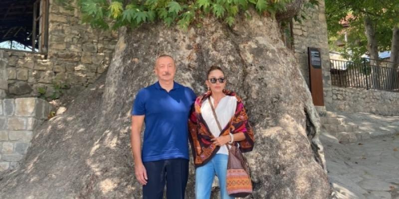 Первый вице-президент Мехрибан Алиева поделилась фотографиями из поселка Басгал Исмаиллинского района