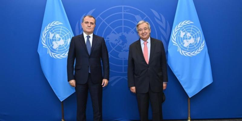 Министр Джейхун Байрамов встретился с Генеральным секретарем ООН Антониу Гутерришем