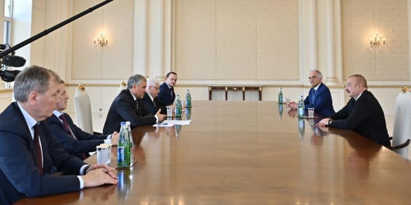 President Ilham Aliyev received delegation led by Chairman of State Duma of Russia