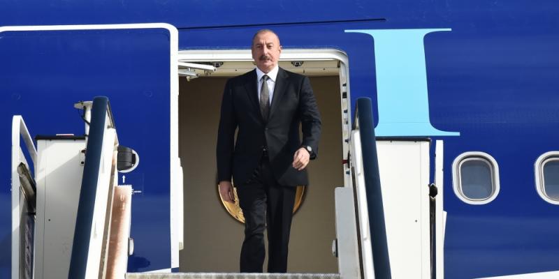 President Ilham Aliyev arrived in Bulgaria for official visit
