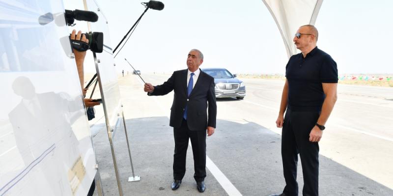 President Ilham Aliyev viewed work underway on Barda-Aghdam highway