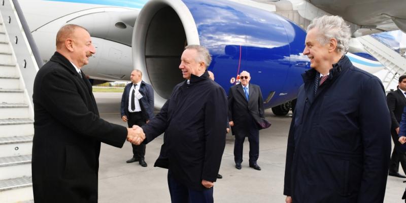 Президент Азербайджана Ильхам Алиев прибыл с рабочим визитом в Российскую Федерацию