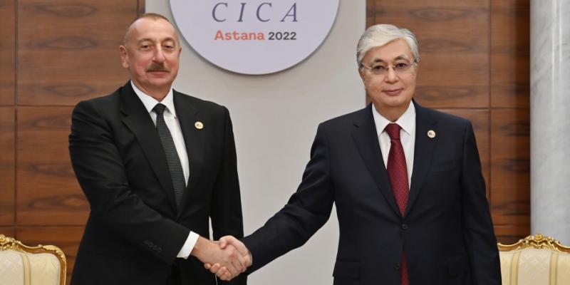 Astanada Azərbaycan Prezidenti İlham Əliyevin Qazaxıstan Prezidenti Kasım-Jomart Tokayev ilə görüşü olub