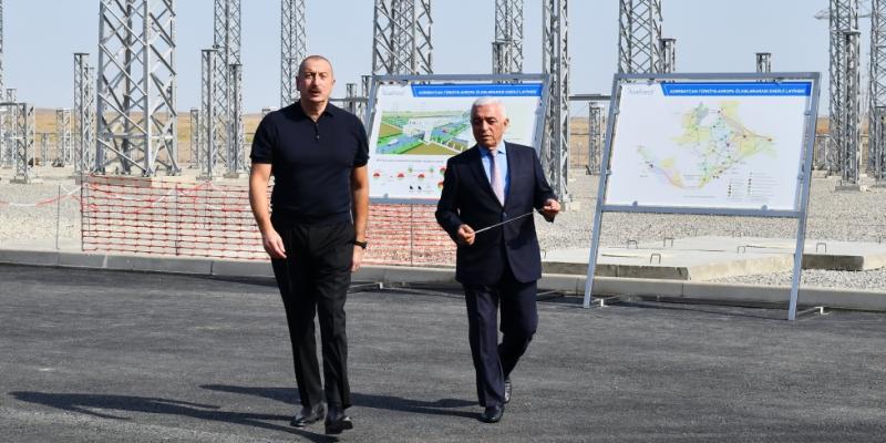 Ознакомление с ходом строительных работ на узловой подстанции «Джебраил» 