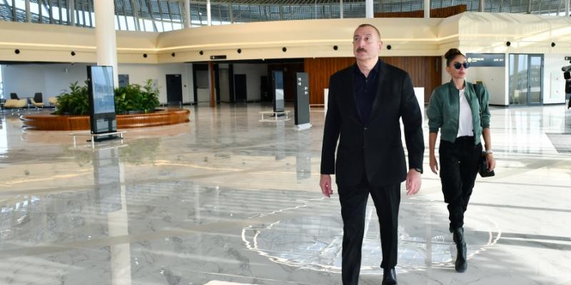 President Ilham Aliyev and First Lady Mehriban Aliyeva viewed conditions created at Zangilan International Airport