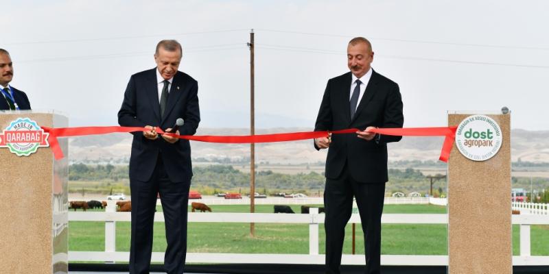Presidents of Azerbaijan and Turkiye attended opening of first stage of “Dost Agropark