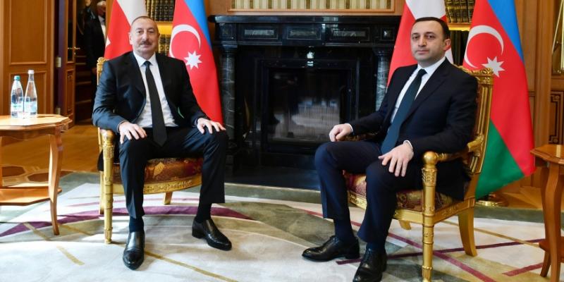 Состоялась встреча Президента Азербайджана Ильхама Алиева с премьер-министром Грузии Ираклием Гарибашвили один на один