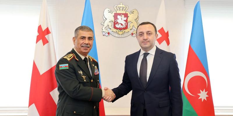 Azerbaijani defense minister meets with Georgian PM