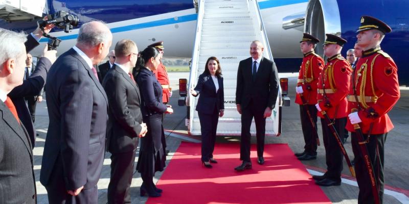 President Ilham Aliyev arrived in Albania for state visit