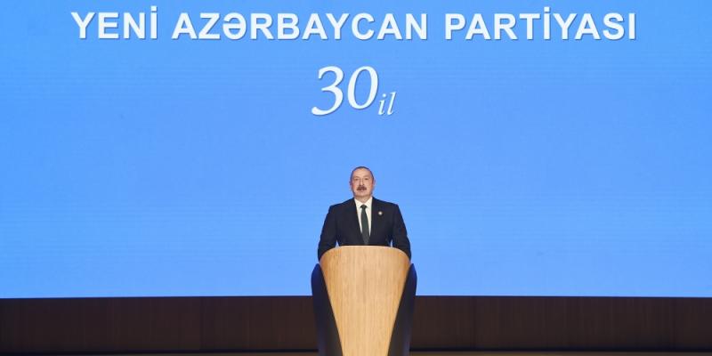 Event to mark 30th anniversary of New Azerbaijan Party was held President, Chairman of the New Azerbaijan Party Ilham Aliyev made a speech at the event 
