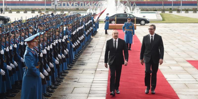 В Белграде состоялась церемония официальной встречи Президента Азербайджана Ильхама Алиева