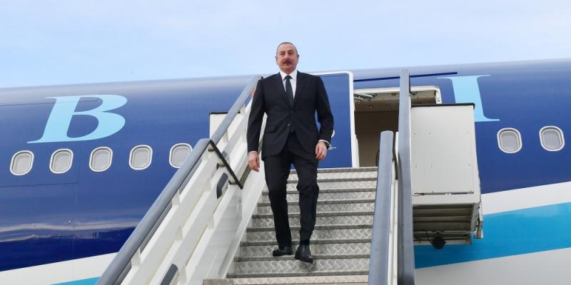 President Ilham Aliyev arrived in Serbia for official visit
