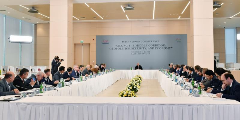 Baku hosted international conference under the motto “Along the Middle Corridor: Geopolitics, Security and Economy” President Ilham Aliyev attended the conference