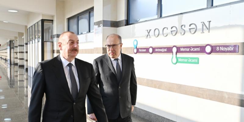 Prezident İlham Əliyev Bakı Metropoliteninin “Xocəsən” stansiyasının və elektrik deposunun açılışında iştirak edib