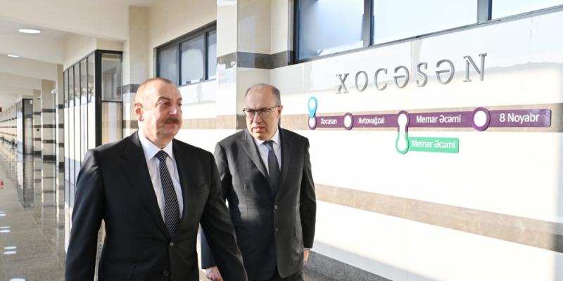 President Ilham Aliyev attended opening of “Khojasan” station and electric depot of Baku Metro