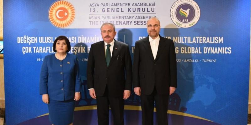 Azerbaijani, Turkish and Iranian parliament speakers meet in Antalya