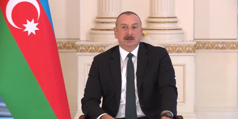 President Ilham Aliyev was interviewed by local TV channels
