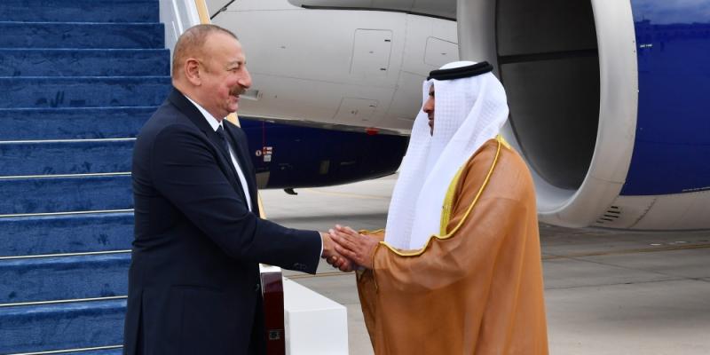 President Ilham Aliyev arrived in United Arab Emirates for working visit
