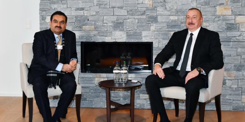 President Ilham Aliyev met with Founder and Chairman of Adani Group in Davos